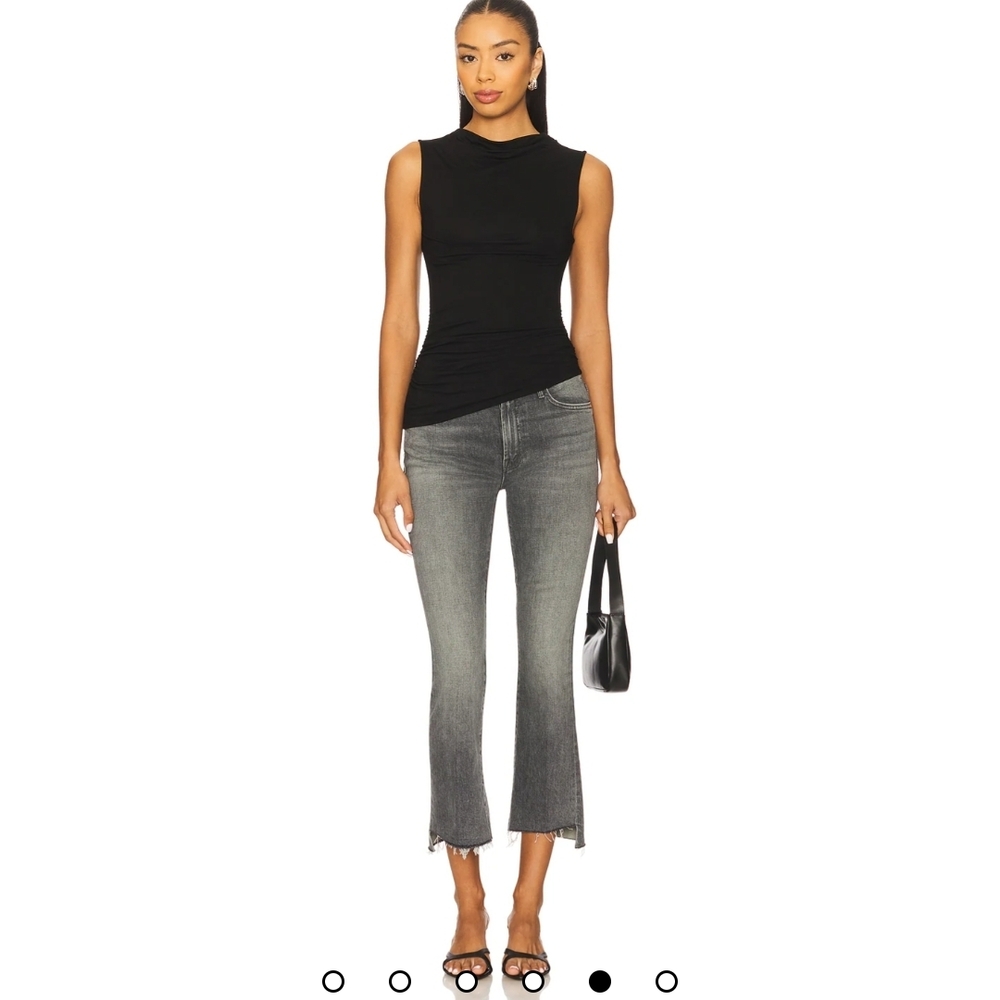 MOTHER Gray Ankle Cropped Jeans